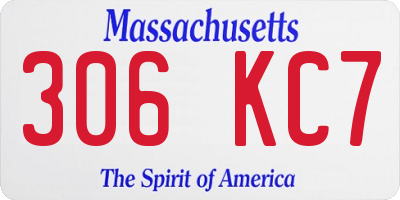 MA license plate 306KC7