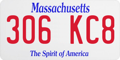 MA license plate 306KC8