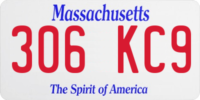 MA license plate 306KC9