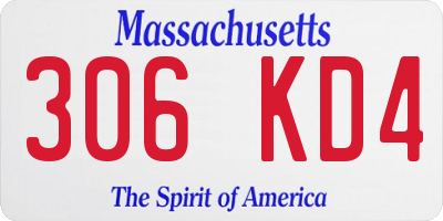MA license plate 306KD4