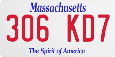 MA license plate 306KD7