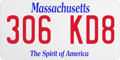 MA license plate 306KD8