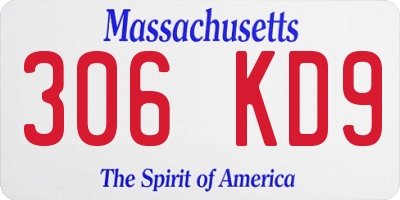 MA license plate 306KD9