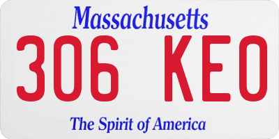 MA license plate 306KE0