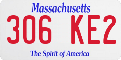 MA license plate 306KE2