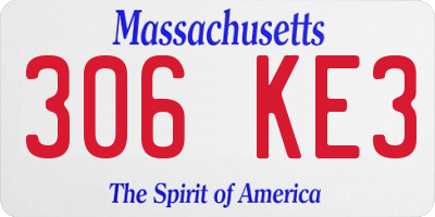 MA license plate 306KE3