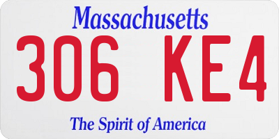 MA license plate 306KE4