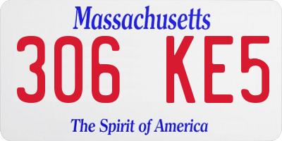 MA license plate 306KE5