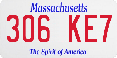 MA license plate 306KE7