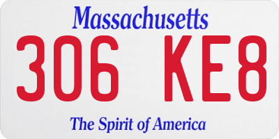 MA license plate 306KE8