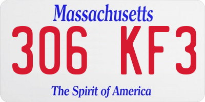 MA license plate 306KF3