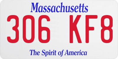 MA license plate 306KF8
