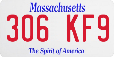MA license plate 306KF9