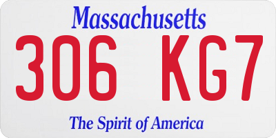 MA license plate 306KG7