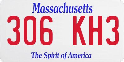 MA license plate 306KH3