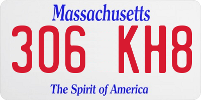 MA license plate 306KH8