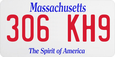 MA license plate 306KH9