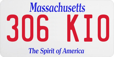 MA license plate 306KI0
