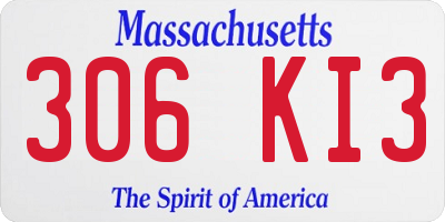 MA license plate 306KI3