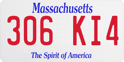 MA license plate 306KI4