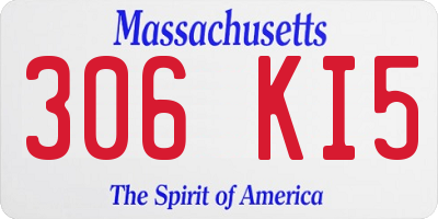 MA license plate 306KI5