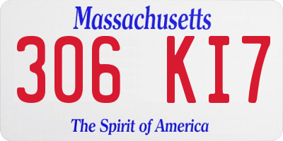 MA license plate 306KI7
