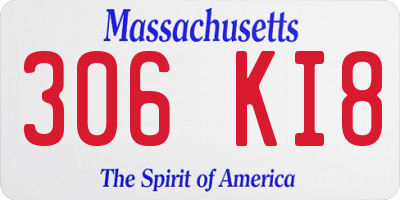 MA license plate 306KI8
