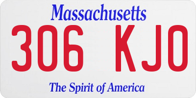 MA license plate 306KJ0