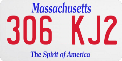 MA license plate 306KJ2