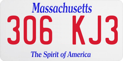 MA license plate 306KJ3