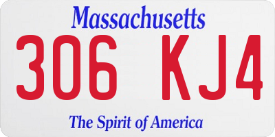MA license plate 306KJ4
