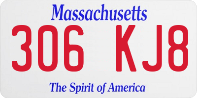 MA license plate 306KJ8