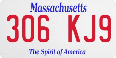 MA license plate 306KJ9
