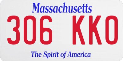 MA license plate 306KK0