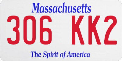 MA license plate 306KK2