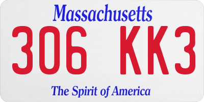 MA license plate 306KK3