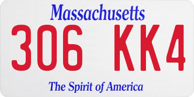 MA license plate 306KK4