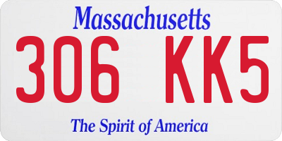 MA license plate 306KK5