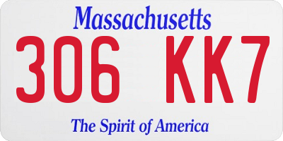MA license plate 306KK7