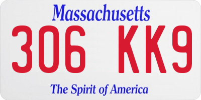 MA license plate 306KK9