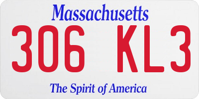 MA license plate 306KL3