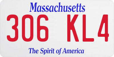 MA license plate 306KL4