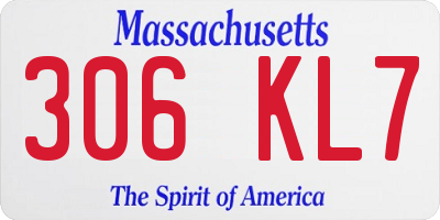 MA license plate 306KL7