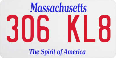 MA license plate 306KL8