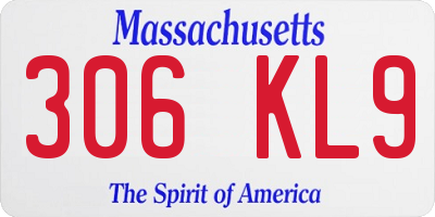 MA license plate 306KL9