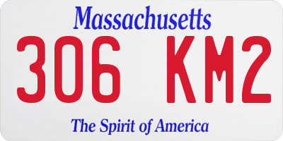 MA license plate 306KM2