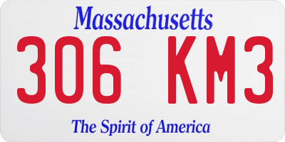 MA license plate 306KM3