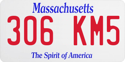 MA license plate 306KM5