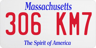 MA license plate 306KM7