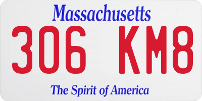 MA license plate 306KM8